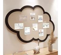 Self Adhesive Corkboard Alternative Cloud Felt Bulletin Board,Home Office Felt Vision Board DIY Wall Display Panel for Photos Memos Messages (50x80cm,Black)