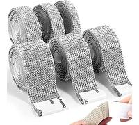 Self Adhesive Crystal Rhinestone Ribbon DIY Decoration Diamond Bling Ribbons Wrap Mesh Glittering Sticker Roll 1 Meter Suitable for Arts and Crafts Decorating (12Rows/2.7cm, Clear Crystal)