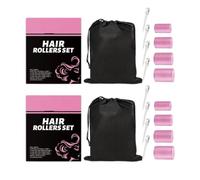 Self-Adhesive Curling Iron Set Available in 4 Sizes, These curlers Create Long-Lasting, Voluminous Curls, Beach Waves, or Spirals Without Heat. Includes Metal Clips and Storage Bag.