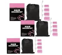 Self-Adhesive Curling Iron Set Available in 4 Sizes, These curlers Create Long-Lasting, Voluminous Curls, Beach Waves, or Spirals Without Heat. Includes Metal Clips and Storage Bag.