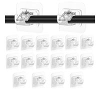 Self-Adhesive Curtain Hooks, 16 PCS Adjustable Curtain Pole Brackets, Multi-Purpose No Drill Cur-tain Rod Brackets, Stick on Cur-tain Rail for Doors Windows Bathroom & Kitchen, Transparent
