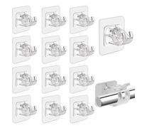 Self-Adhesive Curtain Rod Brackets, 12 Pieces Nail-Free Adjustable Curtain Holders, Wall-Mounted Drapery Pole Brackets, Suitable for Home, Kitchen, Bathroom, Hotel