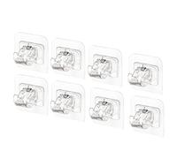 Self Adhesive Curtain Rod Brackets,No Drilling Drapery Hook Holders,Clear Curtain Pole Wall Brackets Fixing Rod Holder for Bathroom Kitchen (Clear（8PCS）)