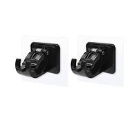 Self Adhesive Curtain Rod Brackets, Traceless Curtain Hanging Rod Bracket for Home Bathroom and Hotel Use- 2 Pack Black