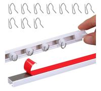 Self Adhesive Curtain Rods Track With Roller, No Drill Adjustable Ceiling Track, Easy to Install, for Office, cloakroom, Shower, RV, Partitioning Spaces(1.25m/4.1FT)