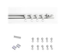 Self-Adhesive Curtain Track 1-5m Damage-Free Silent Ceiling & Wall Mount for Room Divider Bay Window Living Room Bedroom - Easy Install White 2.5m (8.2ft)