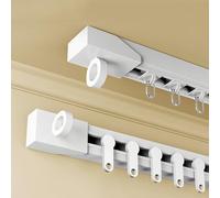Self-Adhesive Curtain Track 14.1FT/430CM No Drill Needed Easy Ceiling & Wall Mount Perfect for Room Dividers Shower Curtains Versatile & Design