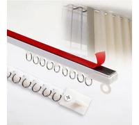 Self-Adhesive Curtain Track 250cm Ceiling/Wall Mount No Drill for Shower Windows Room Dividers Closet Doors Easy Installation Versatile Curtain Hanging System