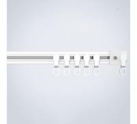 Self-Adhesive Curtain Track 3.0M White Side Mount with 90-Degree Corner Easy Installation for Home Décor Perfect for Curtains and Drapes