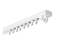 Self-Adhesive Curtain Track - 70cm/2.3FT White Ceiling or Wall Mount Curtain Rods for Bathroom Door Window RV - Lightweight No Drill Easy Installation Rails Set