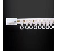 Self Adhesive Curtain Track Bendable Ceiling or Wall Mount, Curved Shower Curtain Rod Set with Hooks & Fittings for Room Dividers, Balcony, RV
