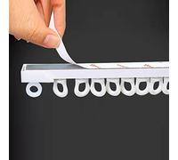 Self Adhesive Curtain Track, Bendable Ceiling or Wall Track with Hooks, Room Divider for RV/Balcony/Shower