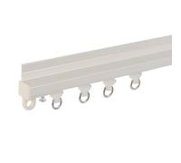 Self Adhesive Curtain Track, Ceiling And Wall Mounted Curtains Rail, No Drill Adhesive Curtain Rod For Living Room, Bedroom, Kitchen And More(White-wall,100cm)