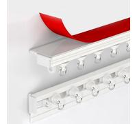 Self Adhesive Curtain Track, Ceiling Curtain Rail Wall Mounted, 200cm Curtain Poles No Drilling For Curtains, Aluminum