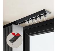Self Adhesive Curtain Track - Ceiling Mount No Drill for Living Room, Bedroom, Shower Divider - Non-Flexible Design
