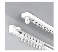 Self Adhesive Curtain Track Ceiling or Wall Mount, No Rill Ceiling Mounted Curtain, Ultra-Thin Track System for Room Divider, Living Room, Bedroom, Easy Install(Top-Mounted,2m(6.6ft))