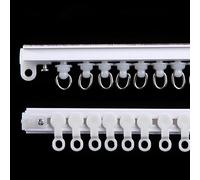 Self Adhesive Curtain Track - Ceiling/Wall Mounting Curtain Track - No Drill Curtain Poles - Curtain Rail Set For Bedroom/Office/Living Room(Ceiling,200cm/6.56ft(2 * 1m))