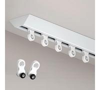 Self Adhesive Curtain Track No Drill Aluminum Sliding Rail Ceiling Mount Set curtain rods no drilling Home Blackout Room Divider Rod for Windows Closets(White,2.5m(8.2ft))