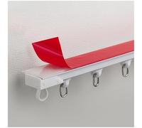 Self-Adhesive Curtain Track, No Drill Ceiling/Wall Mount, 145cm (4.76ft) for Windows, Cabinets, Bathrooms, Shower Curtains - Easy Installation, Versatile Curtain Solution