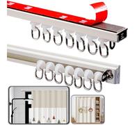 Self Adhesive Curtain Tracks No Drill 50 400cm Ceiling Wall Mount Includes Accessories 2.2m (7.2ft) Easy Installation Perfect for Home Décor.