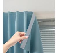 Self Adhesive Curtains, Black Out Shade for Window, Blackout Fabric Temporary Window Coverings Easy to Hang Curtains No Rod Needed, Use for Bedroom, Room, Kitchen, 47" W X 71" L, Lake Blue, 1 Panel