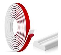 Self-Adhesive Dado Rail 2.2cm x 6m Peel and Stick Flexible Wall Moulding, White PVC Trim for DIY Home Decoration, Chair Rail, Wall Panel Border, Easy to Cut & Install