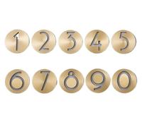 Self Adhesive Door Numbers Brass Round Hollow Door Number Plates 6.4cm With Numbers 0-9(Number 0)