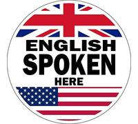 Self-Adhesive Door Sticker for Shop, English Spoken Here, 10 cm