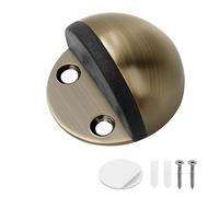 Self-Adhesive Door Stoppers for Floor, Floor Door Stop Mounted Half Moon, Oval Stainless Steel Floor Door Stoppers, with Screws and self-Adhesive with Glue for Hard Floor Glass(Bronze,1 Pcs)