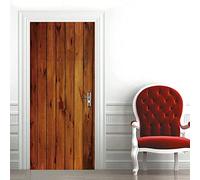 Self Adhesive Door Wrap Sticker - Plank Barn Door Wood 80 X 200 Cm - Peel and Stick 3D Effect Door Wrap - Hd Removable Vinyl Wallpaper Living Room Children's Room Bedroom Office Kitchen Door Photo Do