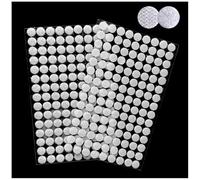 Self Adhesive Dots Sticky Back Hook Loop Dots No Residue Double Sided Sticky Dots for Crafts Plastic Glass Leather Metal Multi Surface (135 Pairs White, 10 mm)