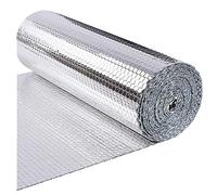 Self-Adhesive Double Bubble Aluminium Foil Insulation Roll Radiator Reflective Shed, Heat Reflector Board Garage Door Insulation for Radiator Pipe Shed Wall Floor Roof Insulating Wrap Foil(1x4m)