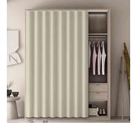 Self-Adhesive Dust Curtain for Wardrobes & Bookcases No-Drill Dustproof Solution with Track Rail Perfect for Bedroom & Living Room Organization