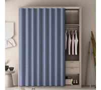 Self-Adhesive Dust Curtain for Wardrobes & Bookcases No Drill Dustproof Solution with Track Rail Perfect for Bedroom & Living Room Organization