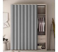 Self-Adhesive Dust Curtain for Wardrobes & Bookcases No Drill Dustproof Storage Solution with Track Rail Perfect for Bedroom & Living Room Organization