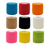 Self Adhesive Elastic Bandage, Self Adhesive Cohesive Bandage, Elastic Pet Bandage, 9 Rolls Sports Elastic Bandage, Self Adherent Bandage for Dogs, for Wrist Ankle Sprains, Swelling, 5cm x 4.5m
