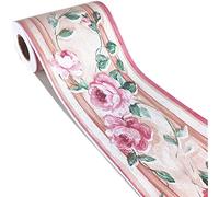 Self Adhesive Elegant Purple Floral Rattan Patten Wallpaper Border Peel Stick Wall Ceiling Decorative Sticker Waterproof 10cm X 10meters