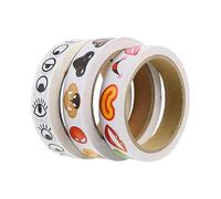 Self Adhesive Eye Stickers: Assorted Color Stick on Eyes Rolls - Black White Nose Mouth Decals for DIY Creative Crafts Toddler Art Projects Decoration 3 PCS