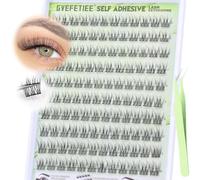 Self Adhesive Eyelashes Clusters No Glue Needed Lash Clusters Natural Look Wispy Cluster Lashes Pre-Glue Individual Lashes Extensions Reusable Self Adhesive Lashes Clusters with Tweezers by GVEFETIEE