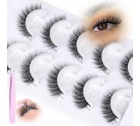 Self Adhesive Eyelashes Eye Lashes Natural Look Pre Glued Lashes Clear Band Fake Eyelashes D-curly 8-14MM Self Adhesive Lashes Mink Lashes 5 Pairs