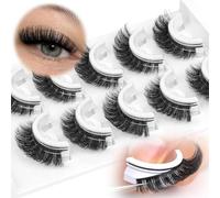 Self Adhesive Eyelashes Natural Lashes No Glue Needed Eye False Eyelash 3D Flutter Fuzzy Fake Eyelashes Short Lashes 5 Pairs Lashes