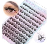 Self Adhesive Eyelashes Natural Self Adhesive Lash Clusters Pre glued Eyelash Clusters zanlufly No Glue Needed Lashes Wispy C-curly Cluster Eyelash extensions 10-16MM Individual Lashes