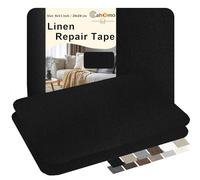 Self-Adhesive Fabric Repair Patches - 3 PCS 20x28 cm Linen Patch for Furniture, Sofa, Couch and Various Fabrics - Black