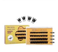 Self-Adhesive False Eyelash Clusters, Black, 10 mm to 16 mm, 1 Case | 4 graduated lengths, organised in rows, mix for everyday make-up or add fullness and definition to selected lash-line areas
