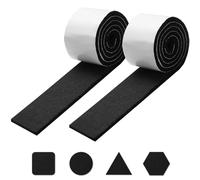 Self-Adhesive Felt Furniture Pads - 5mm Thick Floor Protector Black Heavy Duty Felt Tape 5cm x 1m (2 Strips) - Cut-to-Fit Strip for Chair, Table & Sofa Legs - Protects Wood, Tile, Laminate Floors