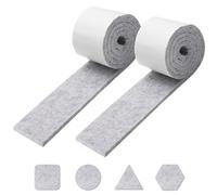 Self-Adhesive Felt Furniture Pads - 5mm Thick Floor Protector Light Grey Heavy Duty Felt Tape 5cm x 1m (2 Strips) - Cut-to-Fit Strip for Chair, Table & Sofa Legs - Protects Wood, Tile, Laminate Floors