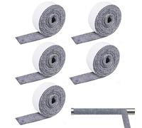 Self Adhesive Felt Pipe Insulation Tape, 5m Grey Insulation Strip (100×5×0.2cm×5pcs) for Indoor & Outdoor Pipe Lagging Foam, Winter Pipe Insulation Wrap for Hot and Cold Water Pipes