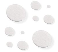 Self Adhesive Felt Protector Pads - Furniture & Ornament - Floor Worktop & Table Top Surface Protectors, Made in Germany (Round, 40mm, White, Pack of 24 - See The Second Photo for Dimensions)