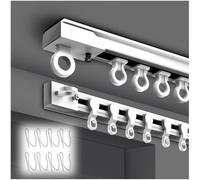 Self-Adhesive Flexible Cuttable Room Divider for Easy Ceiling or Wall Mounting No Drilling Required - Customizable Window & Cabinet Solutions (White 550 cm)