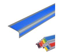Self-Adhesive Flexible Stair Nosing - PVC Ed Trim Protector for Indoor & Outdoor Steps 6cm Wide x 3cm High 25m Long Blue Safe Solut